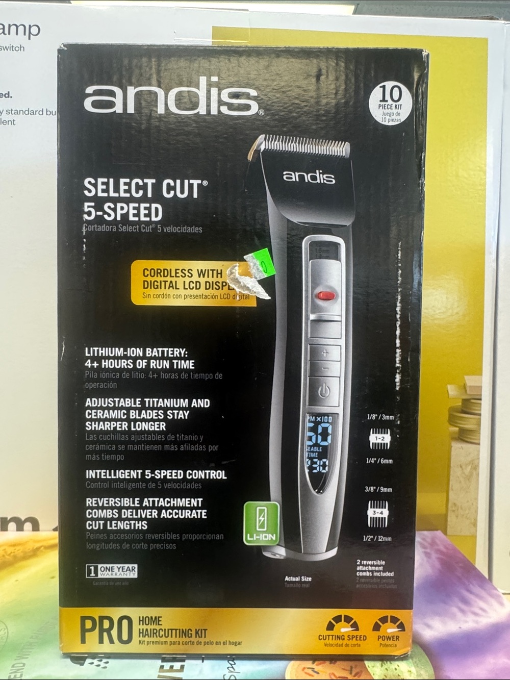 Andis Select Cut 5-Speed Cordless Clipper — Black and Silver
